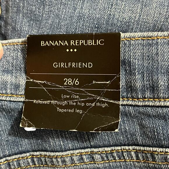 Banana Republic Womens Jeans 6 Blue Distressed Low Rise Relaxed Girlfriend Denim - Picture 8 of 12